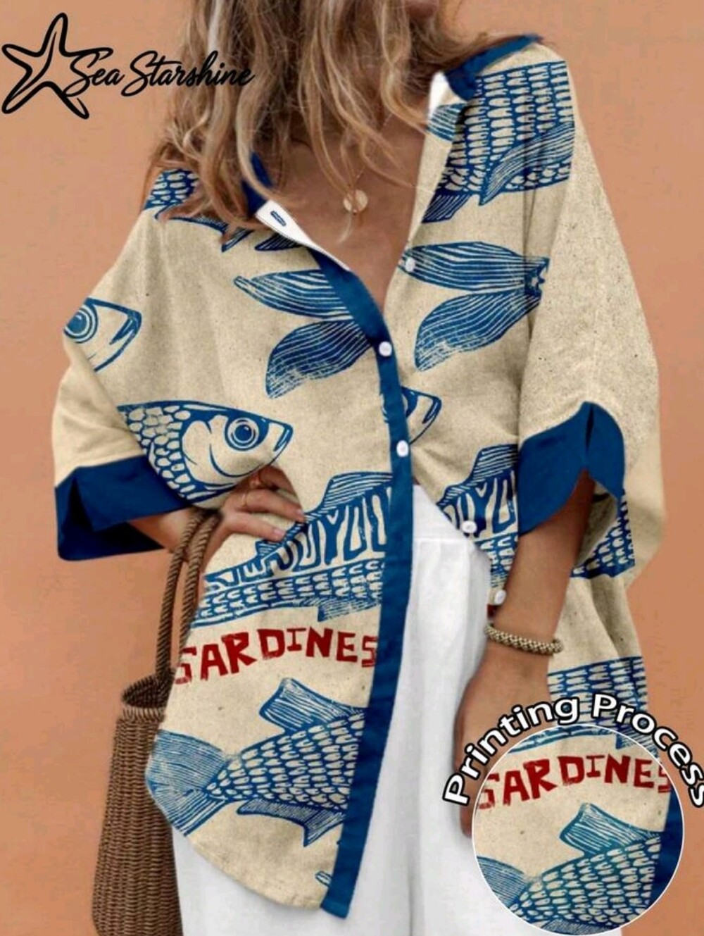 Summer Series: Fashionable Casual Vacation Style Tropical Sardine Print
